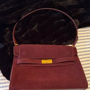 Elegant Burgundy Suede Handbag Verano Hill